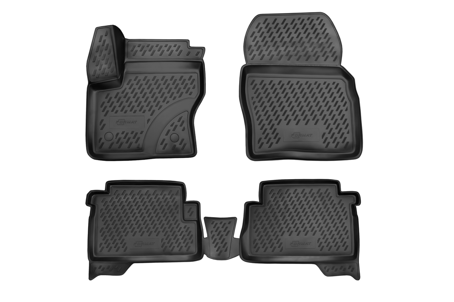 Коврики 3D в салон FORD Kuga (II, IIр) 2013-2016, 2017-2019, 4 шт. (ПУ, повышенная износостойкость) / Форд Куга