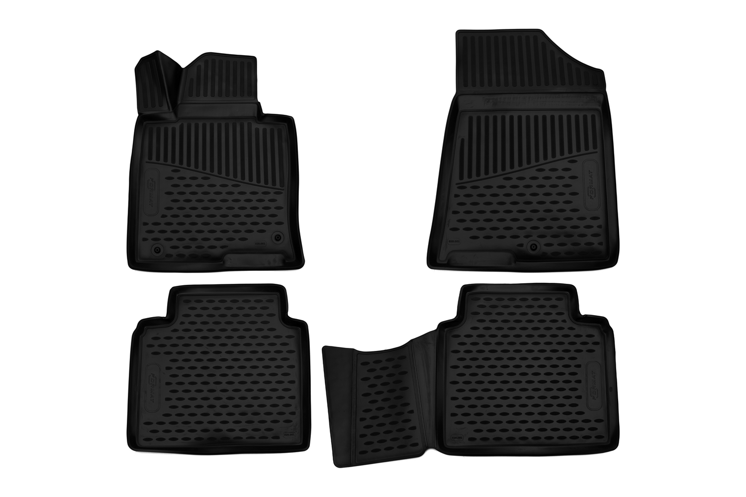 Коврики 3D в салон для KIA Optima (IV, IVr), 2015-2020, АКПП, 4 шт. (ПУ, повышенная износос / Киа Оптима