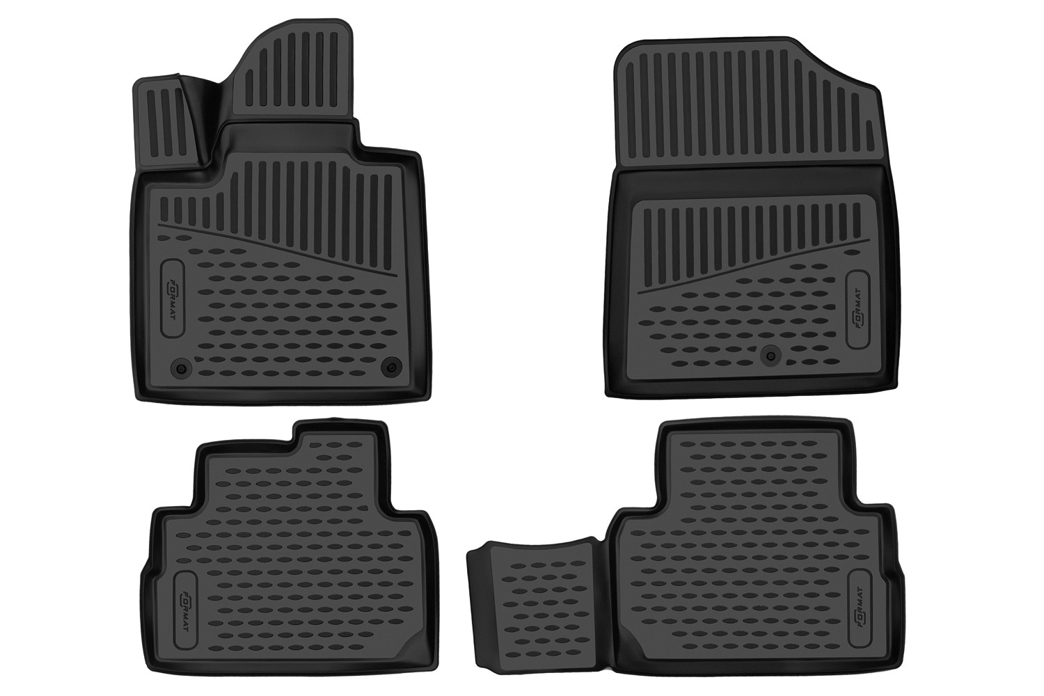 Коврики 3D в салон для HYUNDAI Santa Fe, 2021-, Внед, 5 мест,  4шт. (ПУ, повышенная износостойкость) / Хендай Санта Фе