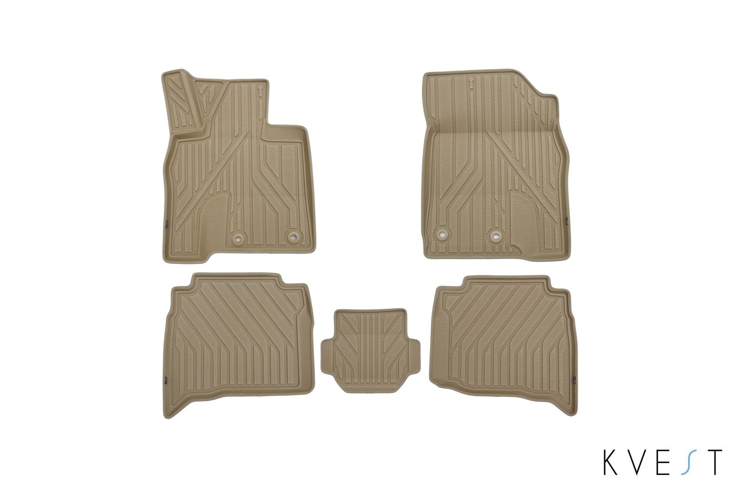 Коврики KVEST 3D в салон для LEXUS LX (IIIr2), 2015-, 5 шт. (полиуретан, бежевый, бежевый) в коробе / Лексус ЛХ