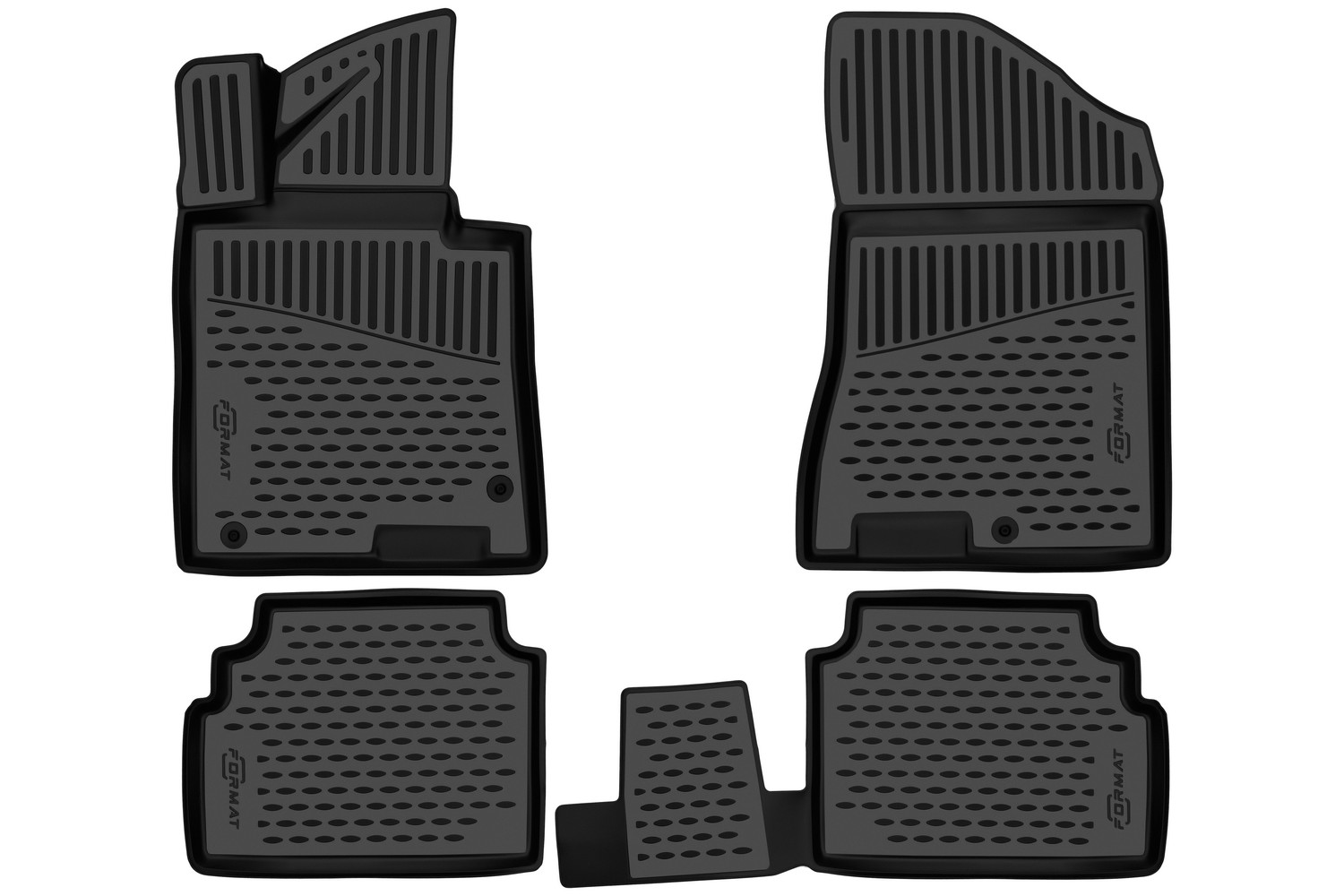 Коврики 3D в салон для HYUNDAI Sonata, 2019- седан, 4шт. (ПУ, повышенная износостойкость) / Хендай Соната