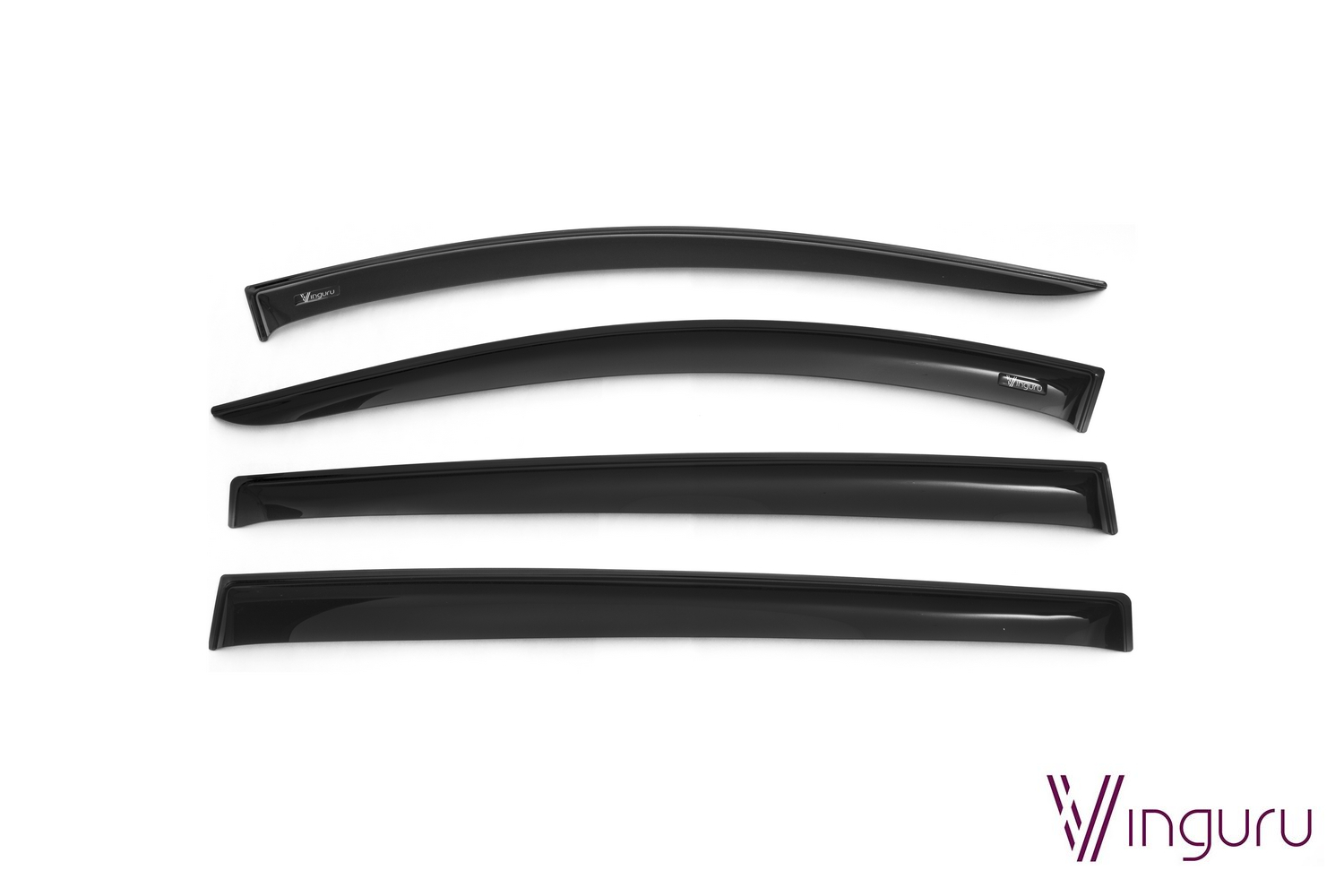 Дефлекторы окон Vinguru RENAULT Megane III Hb 5D 2008-2014, 2012-2014, 2014-2016 /хетчбек/накладные/скотч /к-т 4 шт./материал акрил / Рено Меган