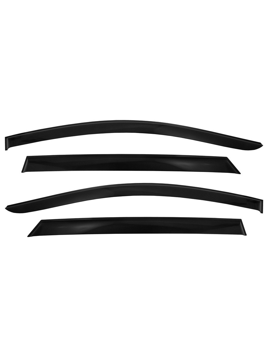 Дефлекторы окон Vinguru HYUNDAI Solaris 2010-2014, 2014-2017 /хб/накладные/скотч/к-т 4 шт./литьевой поликарбонат / Хендай Солярис