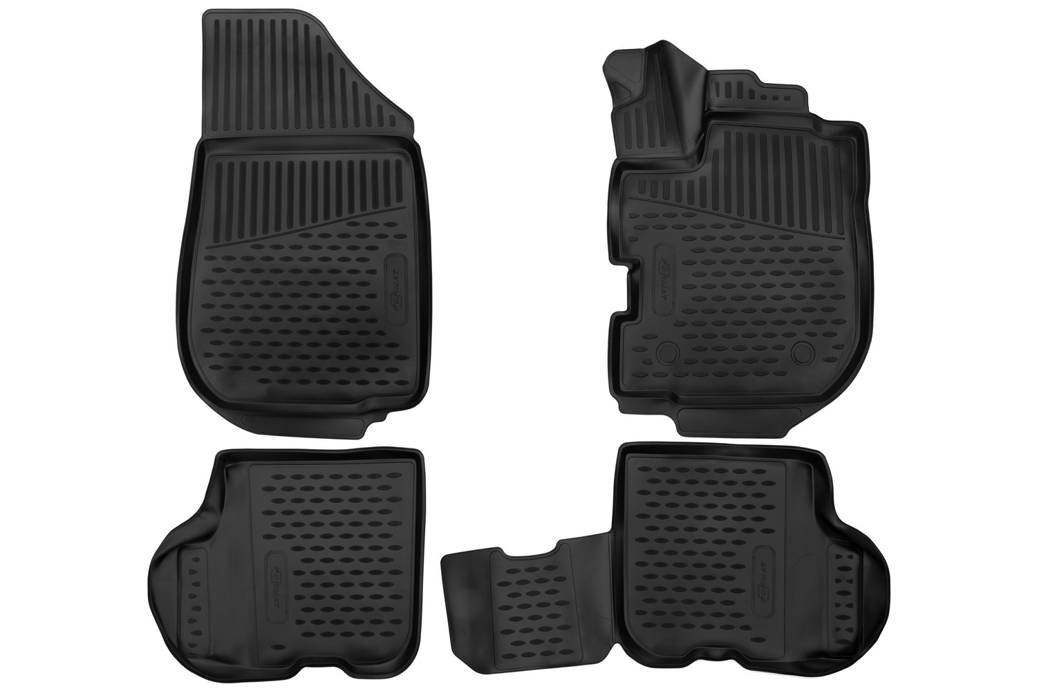 Коврики 3D в салон для RENAULT Logan / Logan MCV, 2018 -, 4 шт. (ПУ, повышенная износостойкость) / Рено Логан