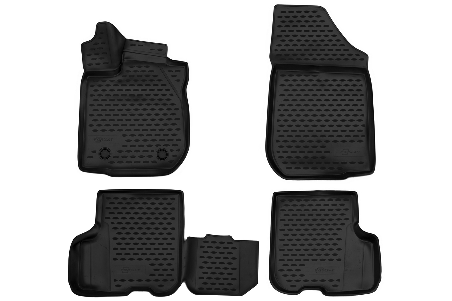 Коврики 3D в салон RENAULT Logan/ Logan MCV, 2014-2017, 4 шт. (ПУ, повышенная износостойкость) / Рено Логан