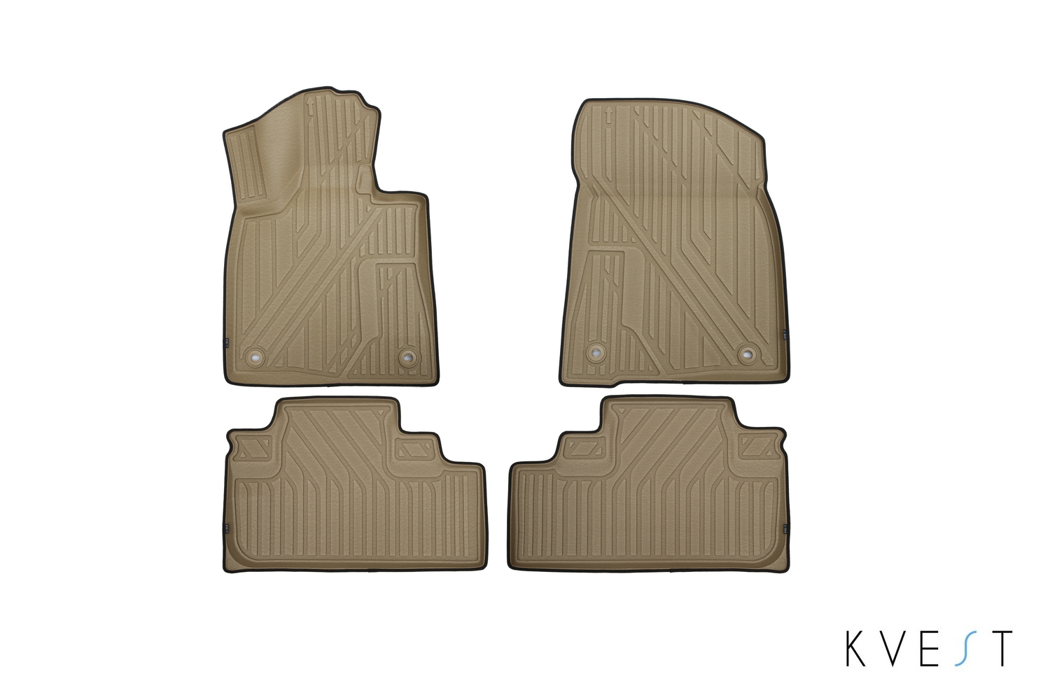 Коврики KVEST 3D в салон для LEXUS RX (IV, IVr), 2015-2019, 2019-, 4 шт. (полиуретан, бежевый, черный) в коробе / Лексус РХ