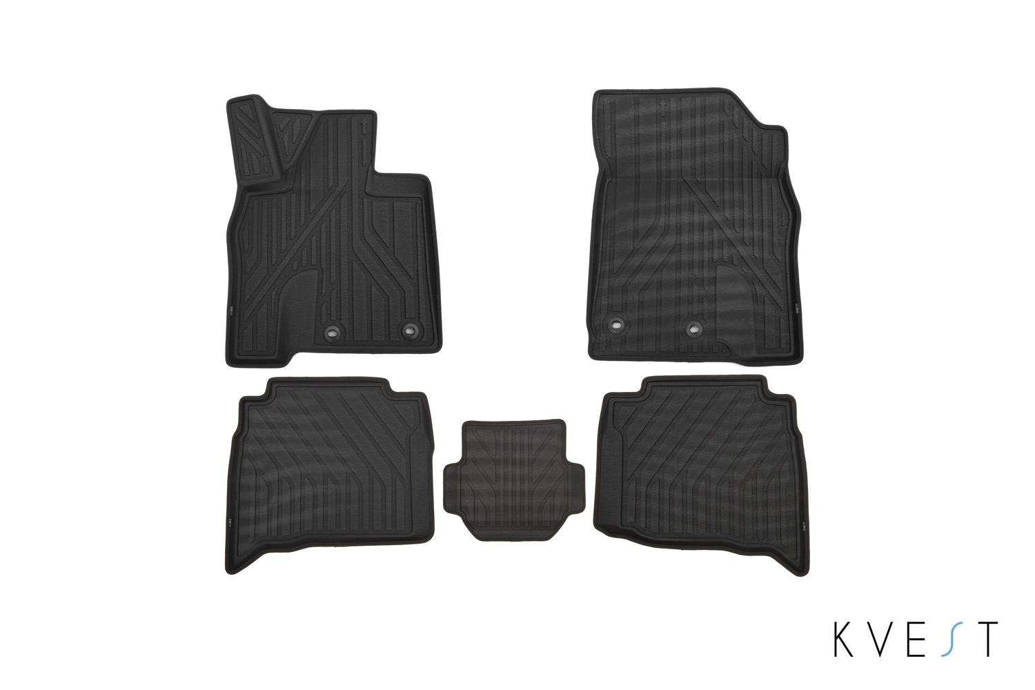 Коврики KVEST 3D в салон для LEXUS LX (IIIr2), 2015-, 5 шт. (полиуретан, серый, серый) в коробе / Лексус ЛХ