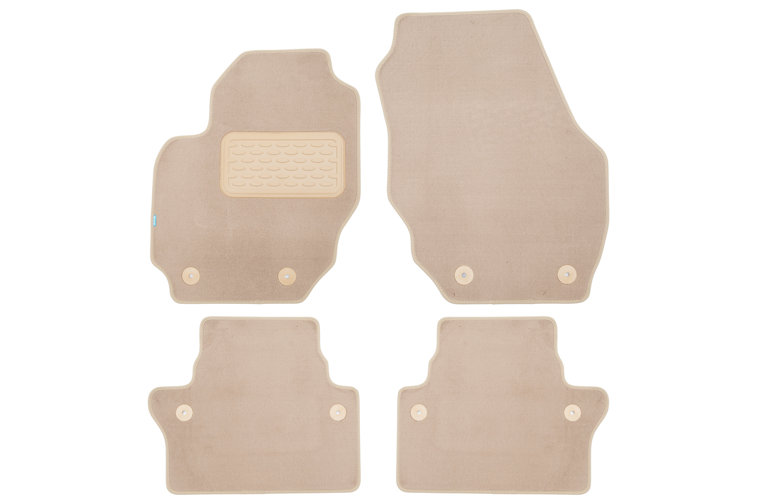 Коврики в салон Klever Premium VOLVO XC70 АКПП 2007-2013, 2013-2016, внед., 4 шт. (текстиль, бежевые) / Вольво ХС70