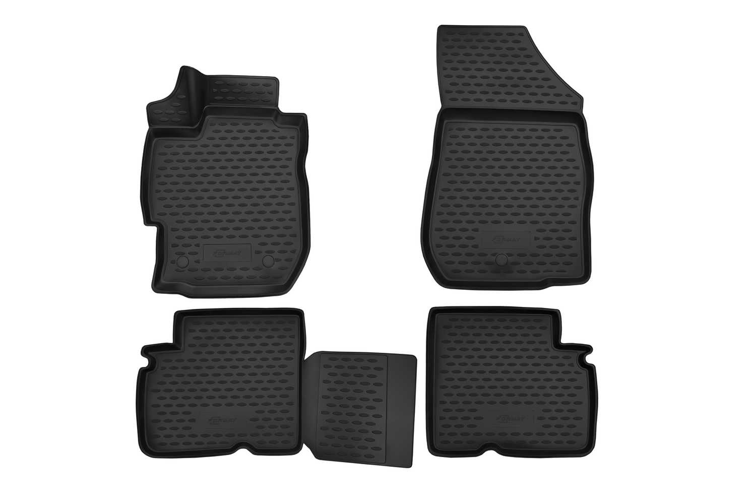 Коврики 3D в салон для NISSAN Almera (III) G15, 2012-2018, 4 шт. (ПУ, повышенная износостой / Ниссан Альмера