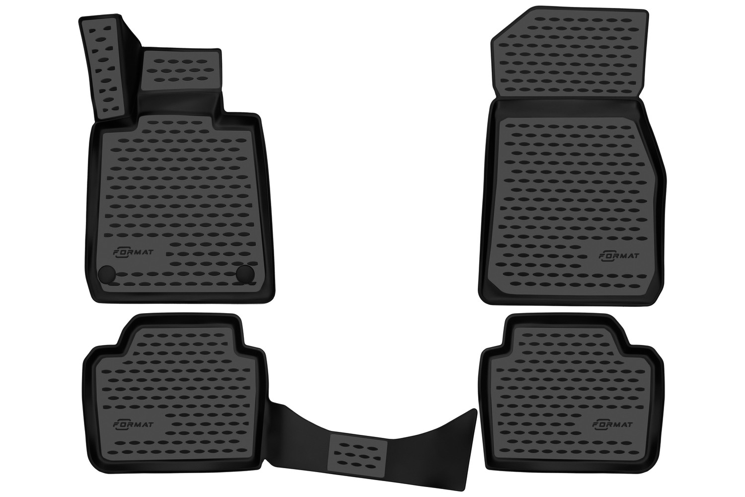 Коврики 3D в салон для BMW 3 Series (VI, VIr) F30, 2011-2020, 4 шт. (ПУ, повышенная износос / БМВ Тройка