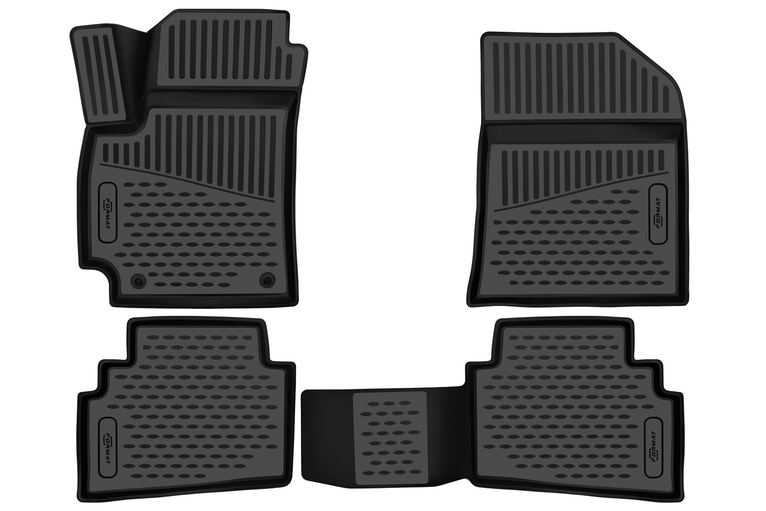 Коврики 3D в салон для KIA Seltos, 2WD/4WD, 2019-2022,. кросс, 4шт. (ПУ, повышенная износостойкость) / Киа Селтос