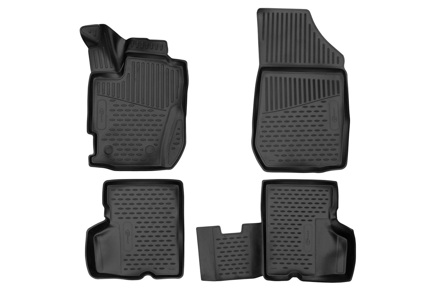 Коврики 3D в салон подходят для RENAULT Kaptur (Ip), 2020-, 4 шт. (ПУ, повышенная износостойкость) / Рено Каптюр