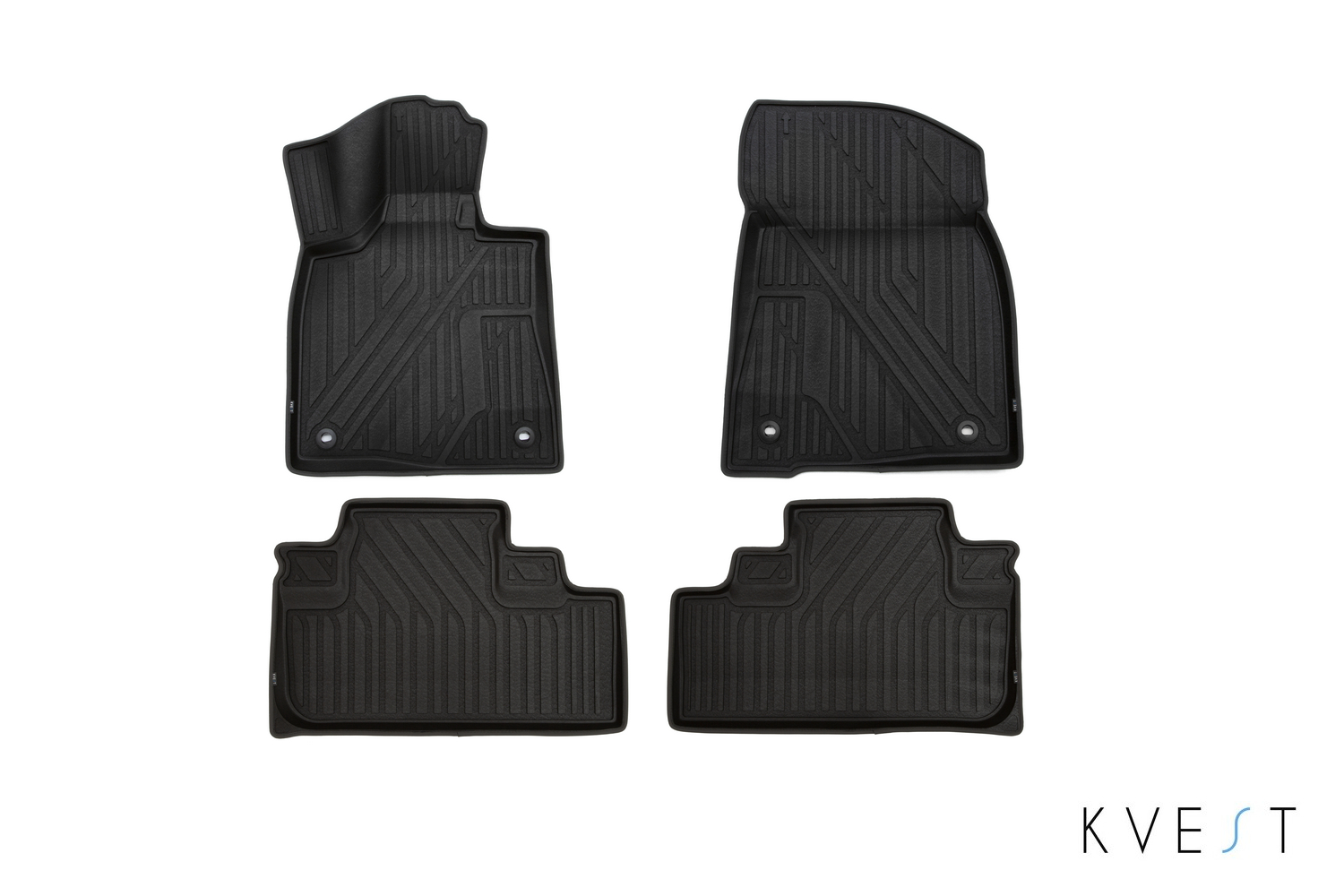Коврики KVEST 3D в салон для LEXUS RX (IV, IVr), 2015-2019, 2019-, 4 шт. (полиуретан, черный, серый) в коробе / Лексус РХ