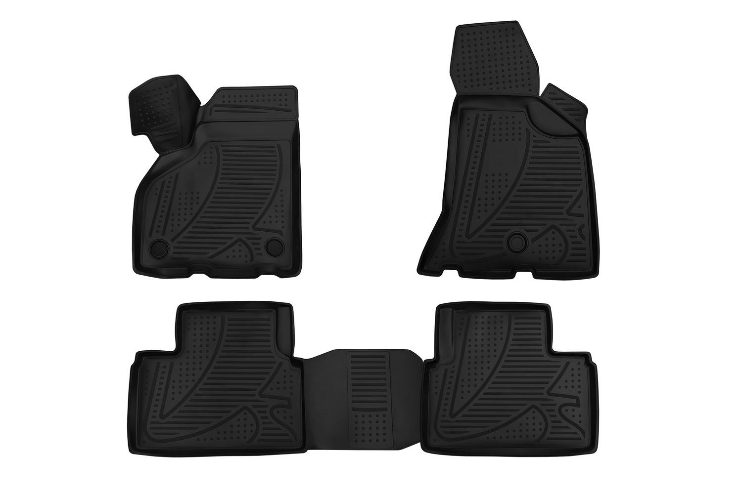 Коврики 3D в салон для LADA Priora (I, Ir), 2007-2018, 4 шт. (ПУ, повышенная износостойкост / Лада Приора