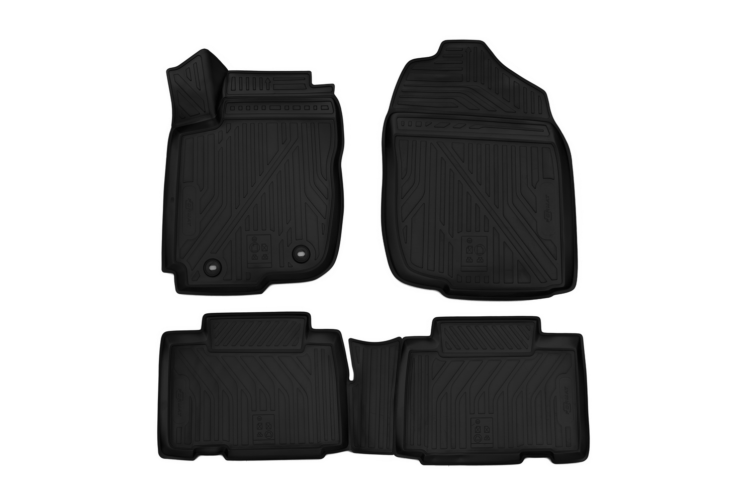 Коврики 3D в салон TOYOTA Rav 4, 2013-2015, 2015-, 4 шт. (ПУ, повышенная износостойкость) / Тойота Рав 4