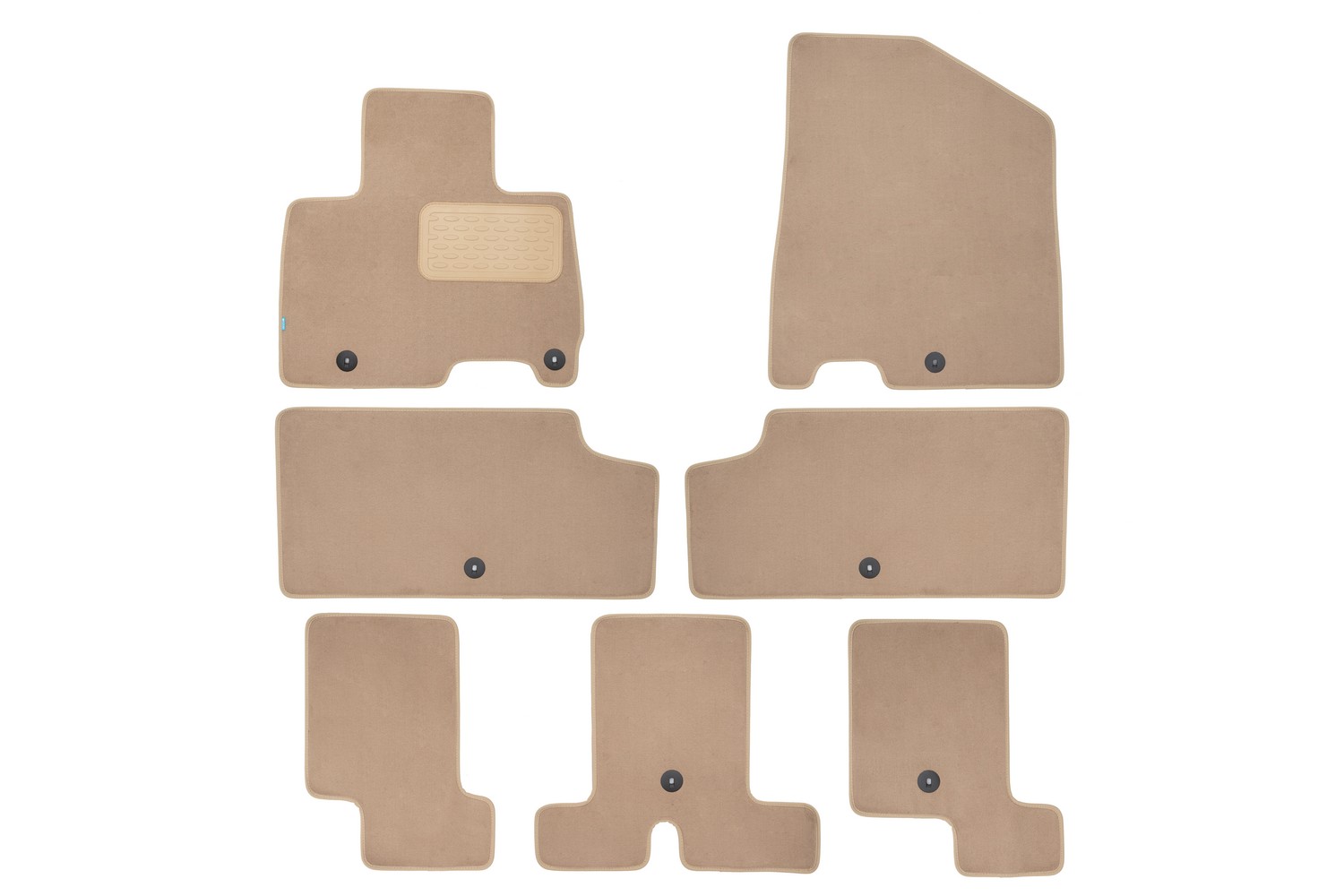 Коврики в салон Klever Premium KIA Carnival Premium, 2020-, минивэн., 7шт.(текстиль, бежевые) / Киа Карнивал
