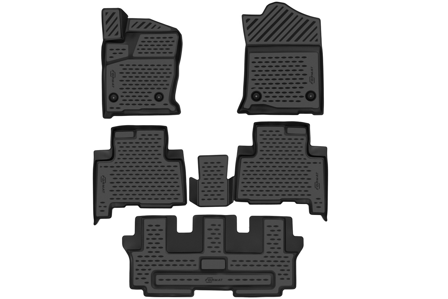 Коврики 3D в салон для HAVAL H9 (I, Ir), 2014-, 5 шт. (ПУ, повышенная износостойкость) / Ха / Хавал Н9