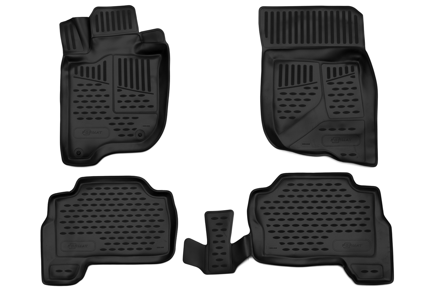 Коврики 3D в салон для MITSUBISHI Pajero Sport (III, IIIp), 2015-, 4 шт. (ПУ, повышенная износостойкость) / Митсубиси Паджеро спорт