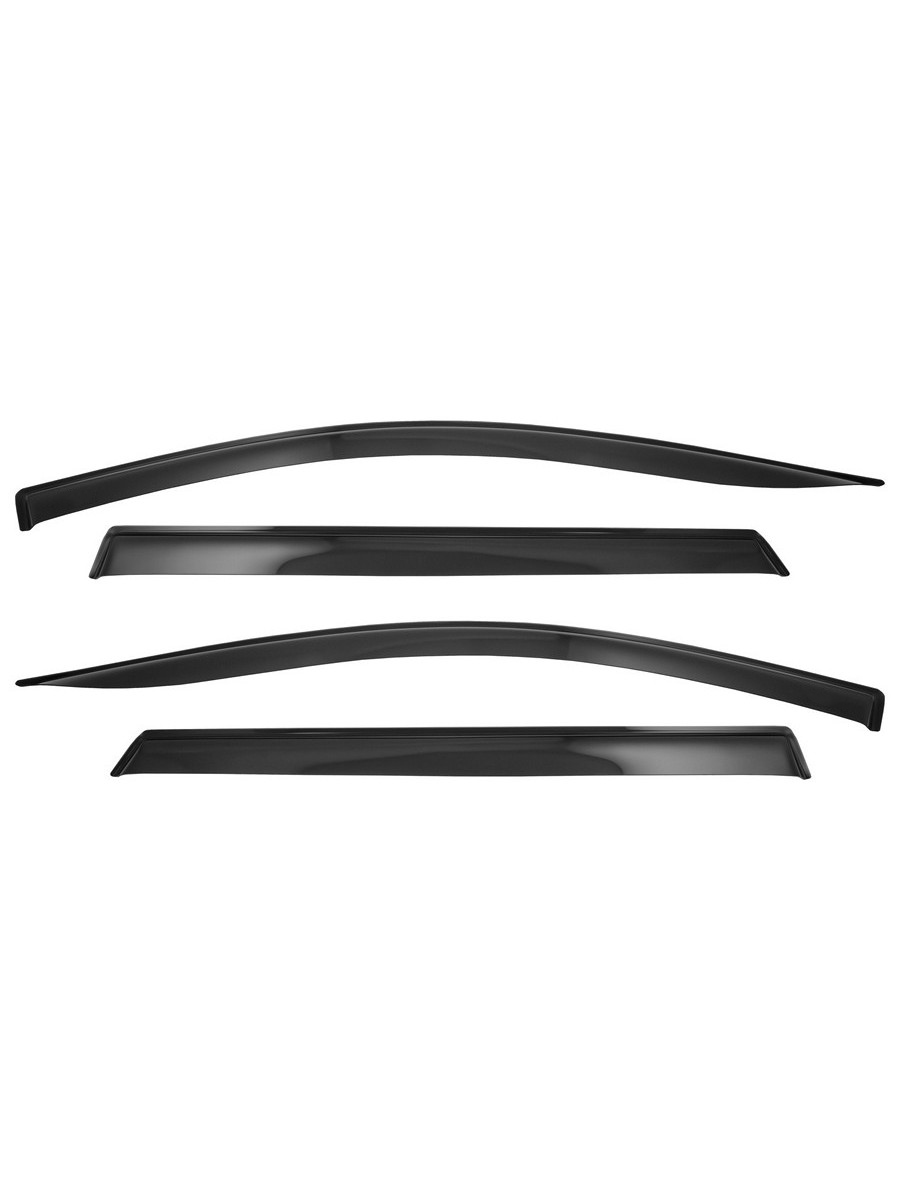 Дефлекторы окон Vinguru HYUNDAI Santa Fe 2018- /кросс/накладные/скотч/к-т 4 шт./акрил / Хендай Санта Фе