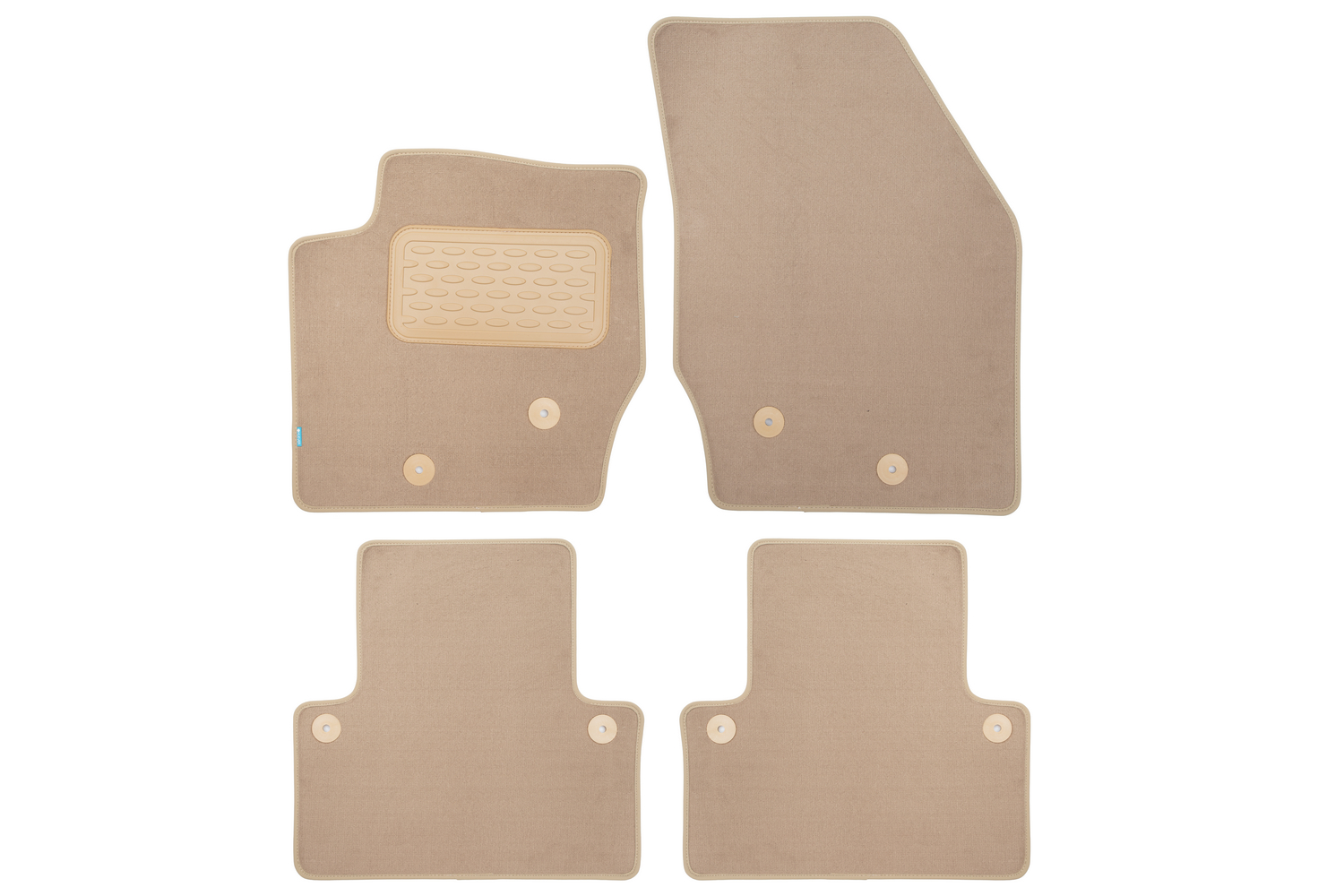 Коврики в салон Klever Premium VOLVO XC90 АКПП 2002-2006, 2006-2014, внед., 4 шт. (текстиль, бежевые) / Вольво ХС90