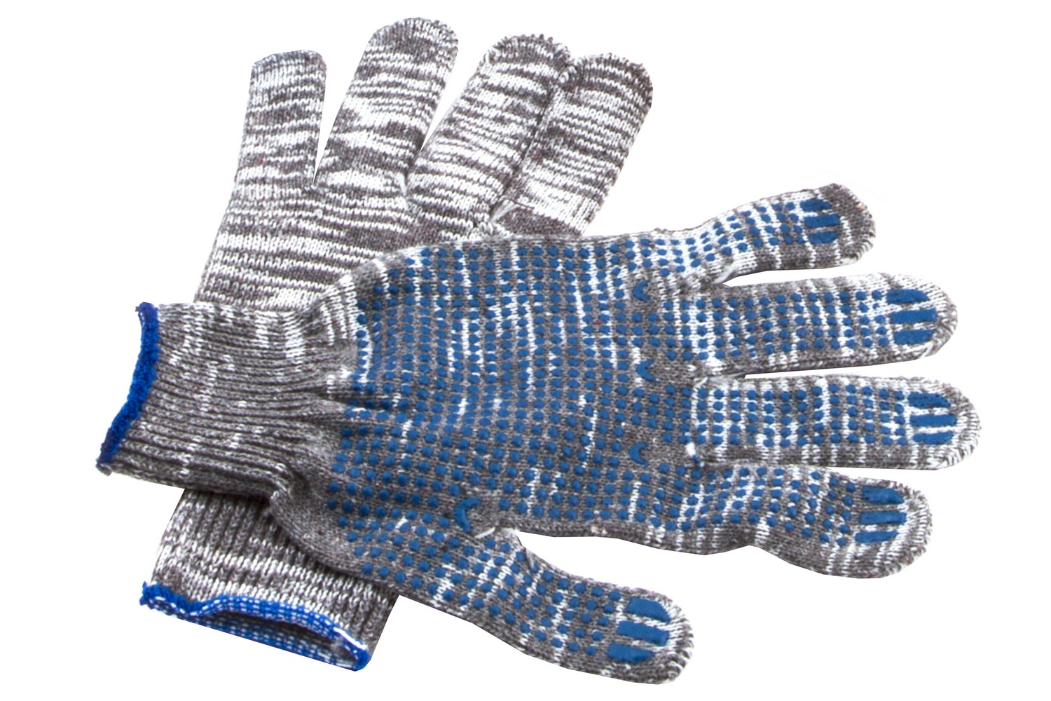 Перчатки х/б с ПВХ напылением 7,5 класс серые