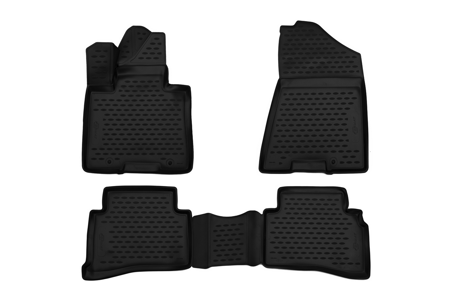 Коврики 3D в салон для HYUNDAI Tucson (III, III р.), 2015-2021, 4 шт. (ПУ, повышенная износостойкость) / Хендай Туксон