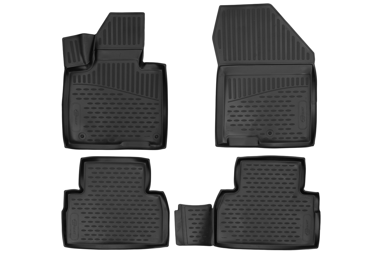 Коврики 3D в салон для HYUNDAI Santa Fe, 2017-, внед., 4 шт. (ПУ, повышенная износостойкость) / Хендай Санта Фе