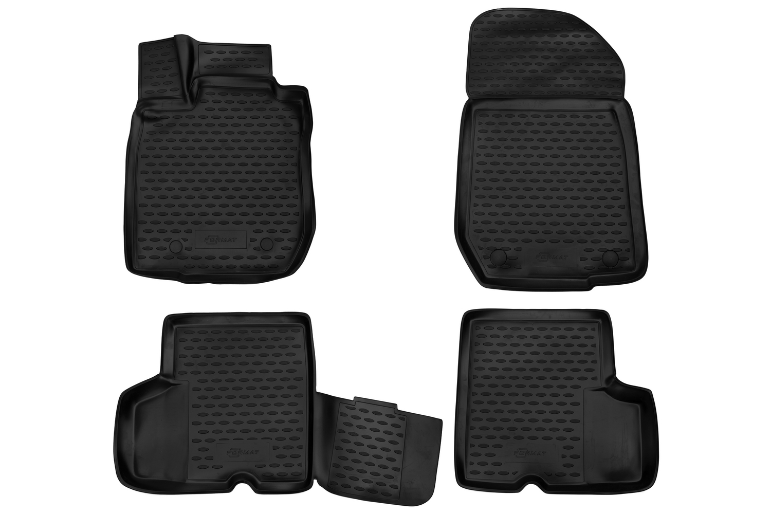 Коврики 3D в салон RENAULT Logan 2004-2009, 2010-, 4 шт. (ПУ, повышенная износостойкость) / Рено Логан