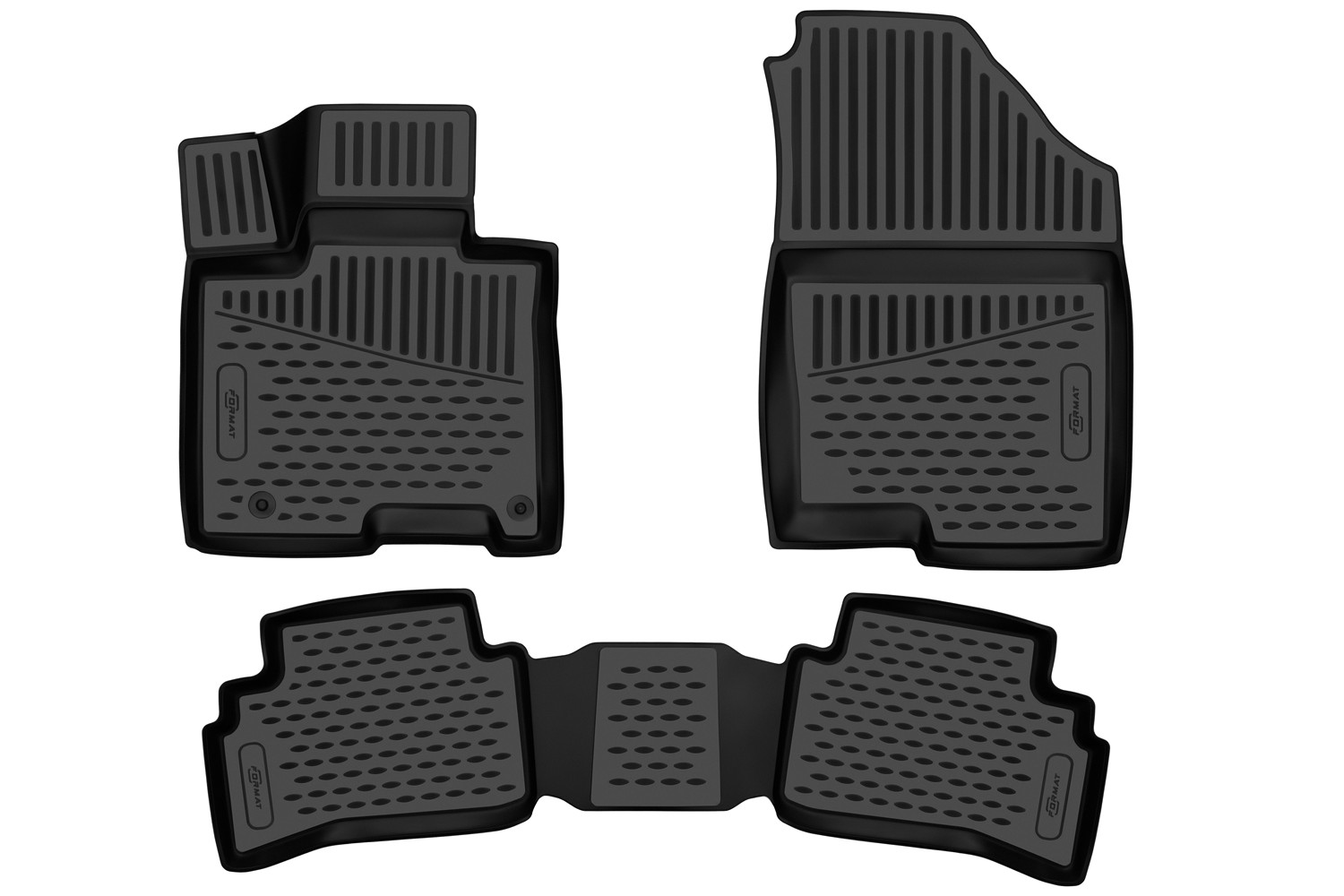 Коврики 3D в салон для HYUNDAI Tucson (IV короткая база) 2020-, 3шт. (ПУ, повышенная износостойкость) / Хендай Туксон