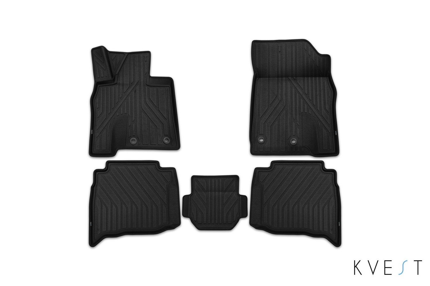 Коврики KVEST 3D в салон подходят для LEXUS LX (IIIr2), 2015-, 5 шт. (полиуретан, черный, черный) в коробе / Лексус ЛХ