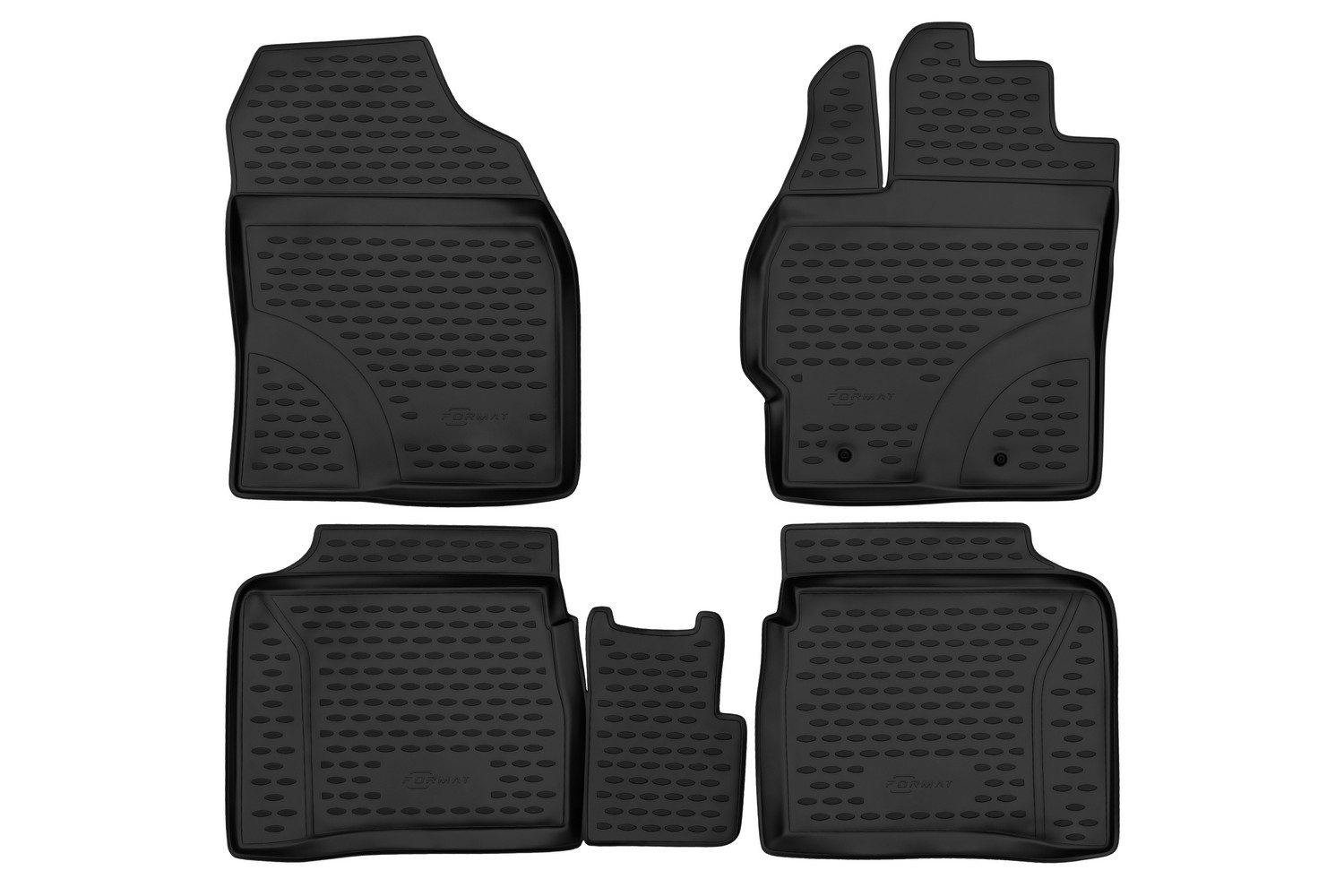 Коврики в салон для TOYOTA Prius (III, IIIr) XW30, 2009-2015, 4 шт. (ПУ, повышенная износос / Тойота Приус