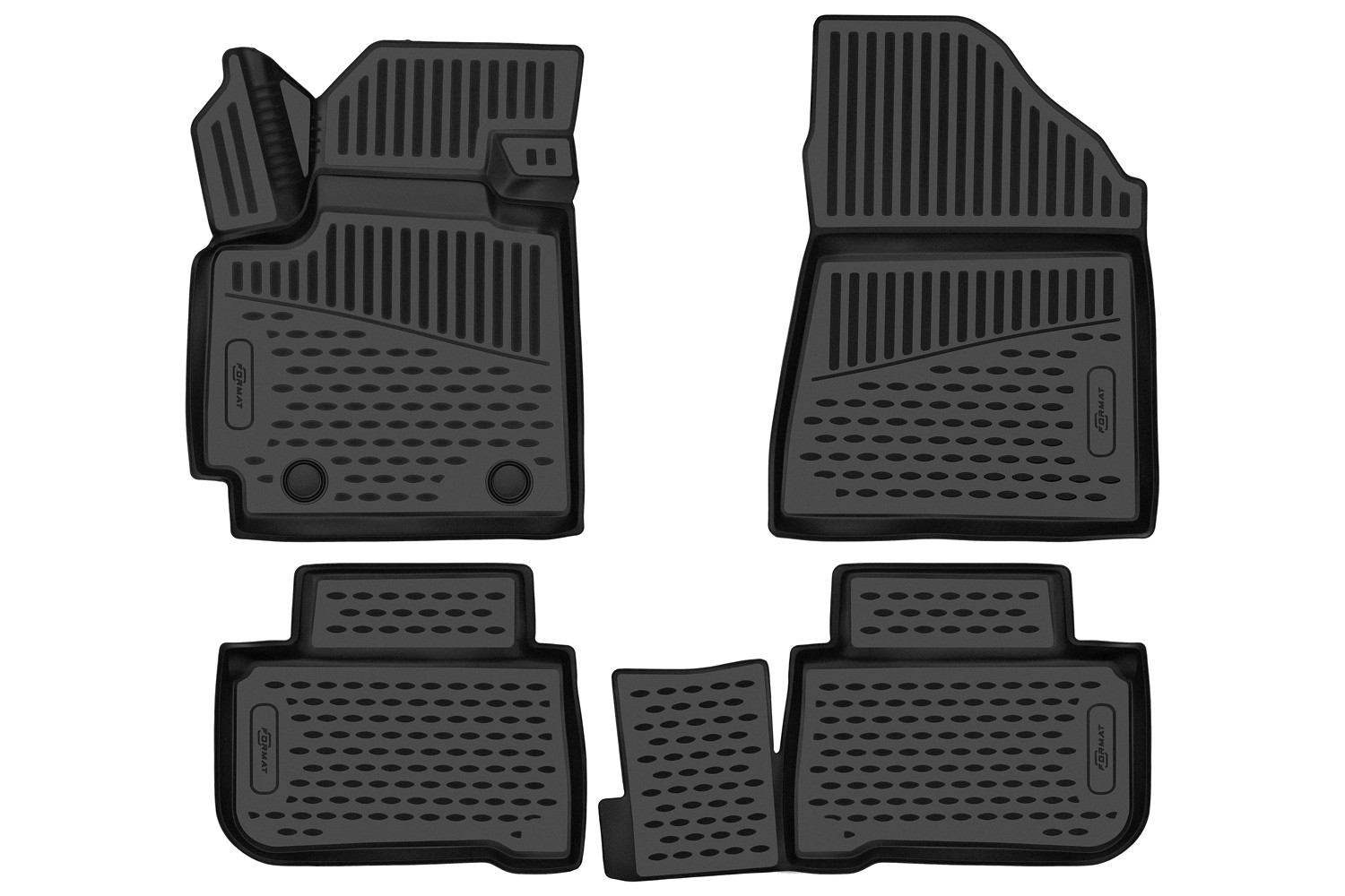 Коврики 3D в салон для CHANGAN CS55PLUS (I Рестайлинг) 2021-н.в. / Uni-S 2WD 2024-н.в., 4шт. (ПУ, повышенная износостойкость)  / Чанган КС55ПЛЮС,