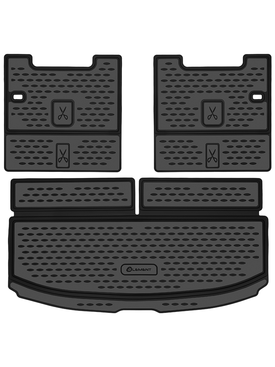 Коврик автомобильный FORD Everest 2022 - Внед, П.Р., ЮАР, 3шт. (полиуретан, составной с липучками)