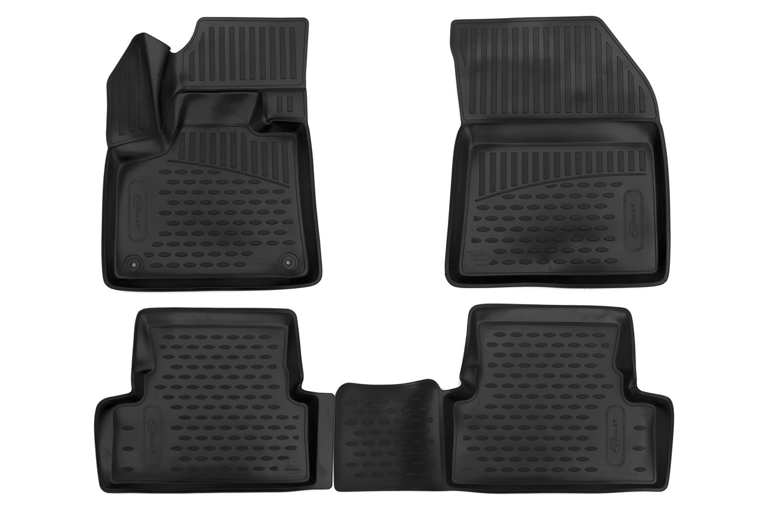 Коврики 3D в салон PEUGEOT 3008 2016-2023, SUV, 4 шт. (ПУ, повышенная износостойкость) / Пежо