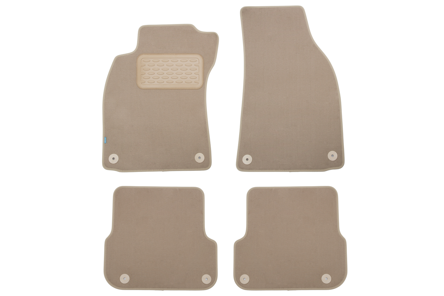 Коврики в салон Klever Premium AUDI A4 8E АКПП 2004-2009, сед., ун., 4 шт. (текстиль, бежевые) / Ауди А4