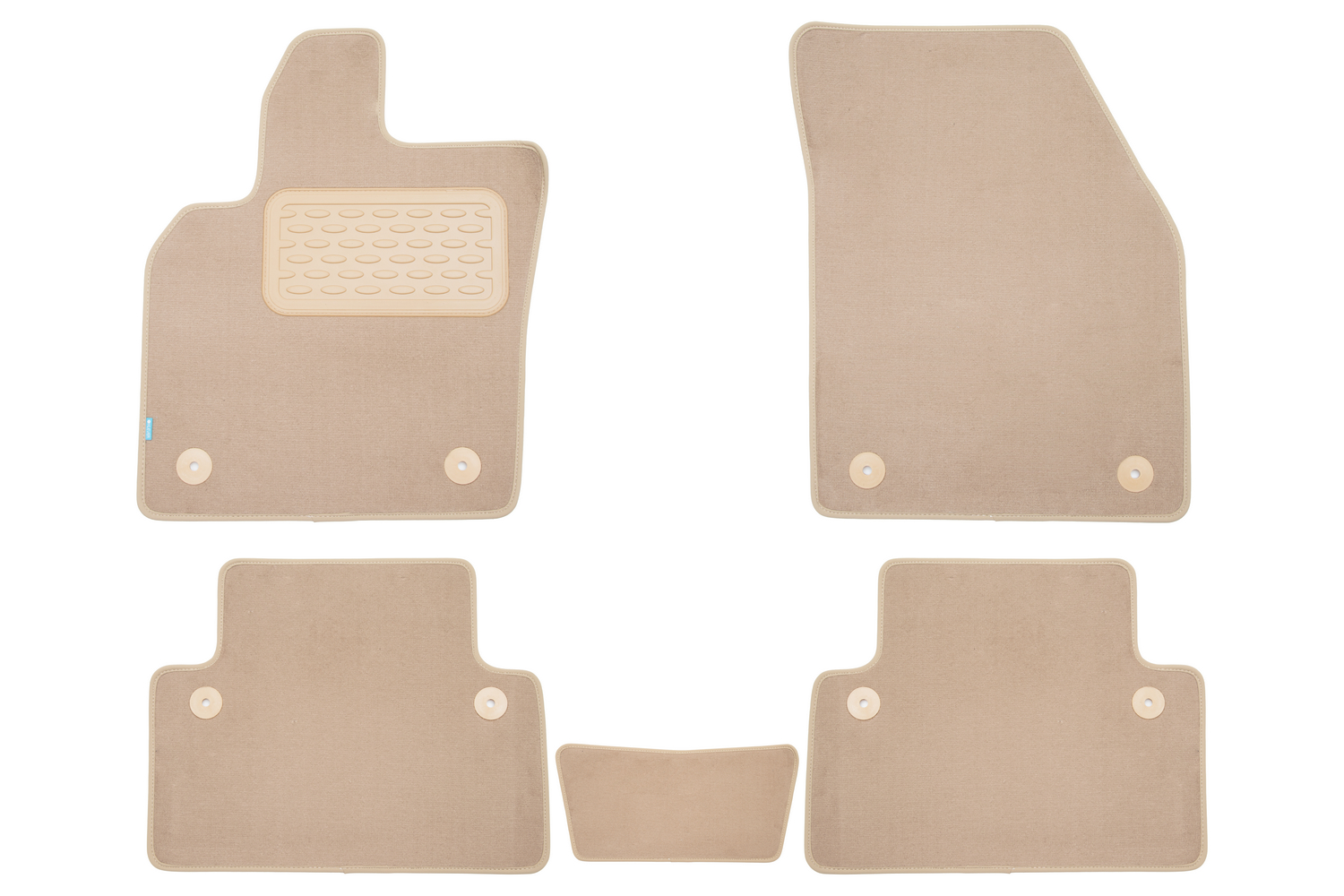 Коврики в салон Klever Premium VOLVO S40 АКПП 2004-2007, 2007-2012, сед., 5 шт. (текстиль, бежевые) / Вольво С40