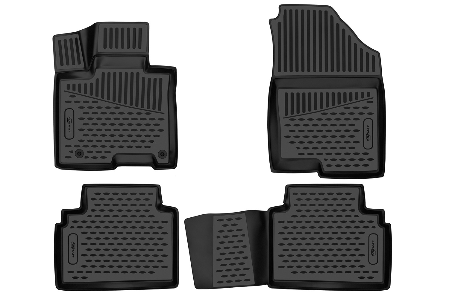 Коврики 3D в салон для HYUNDAI Tucson (IV длинная база) 2020-, 4 шт. (ПУ, повышенная износостойкость) / Хендай Туксон