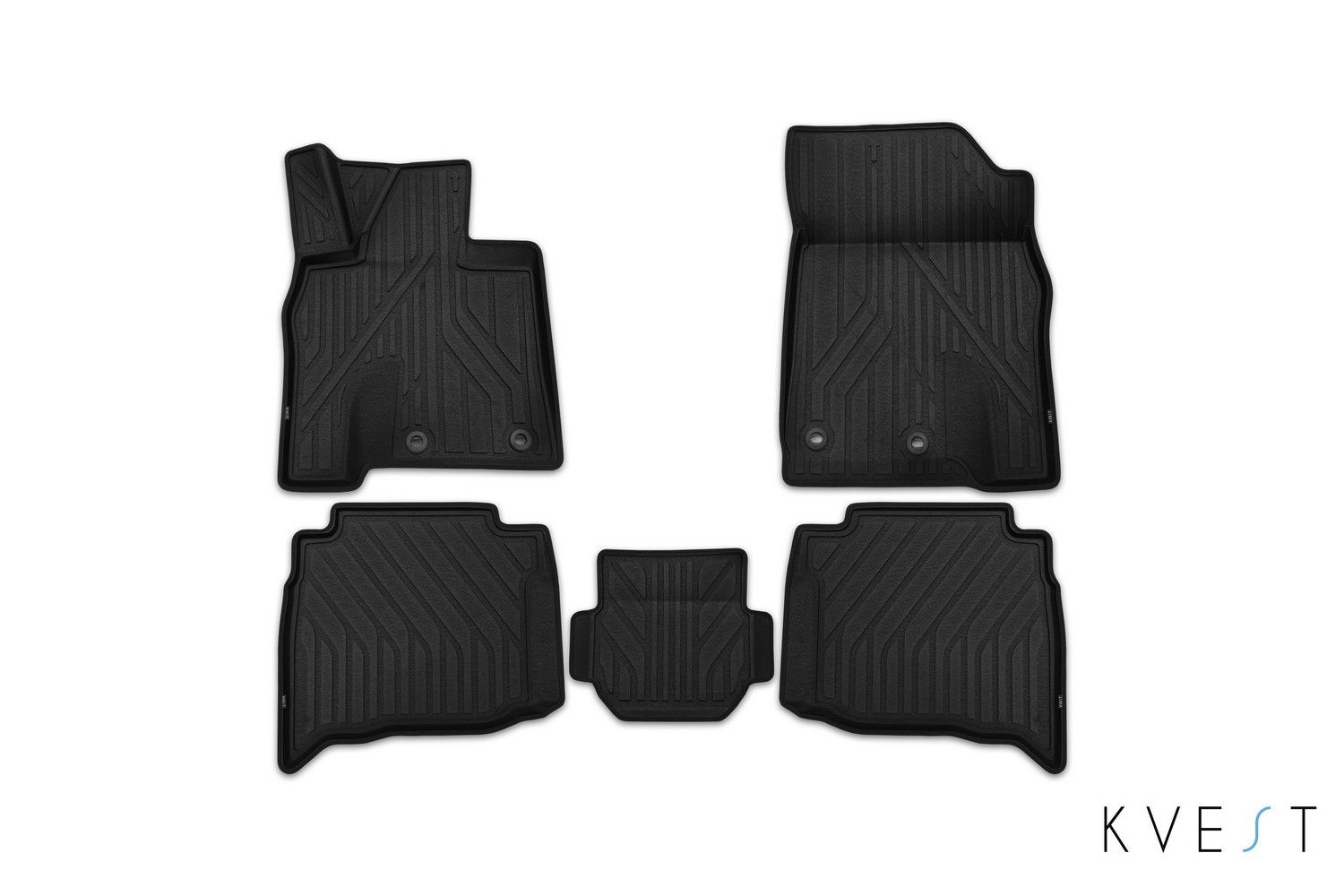 Коврики KVEST 3D в салон подходят для LEXUS RX, 2015-, 4 шт. (полиуретан, черный, черный) / Лексус РХ
