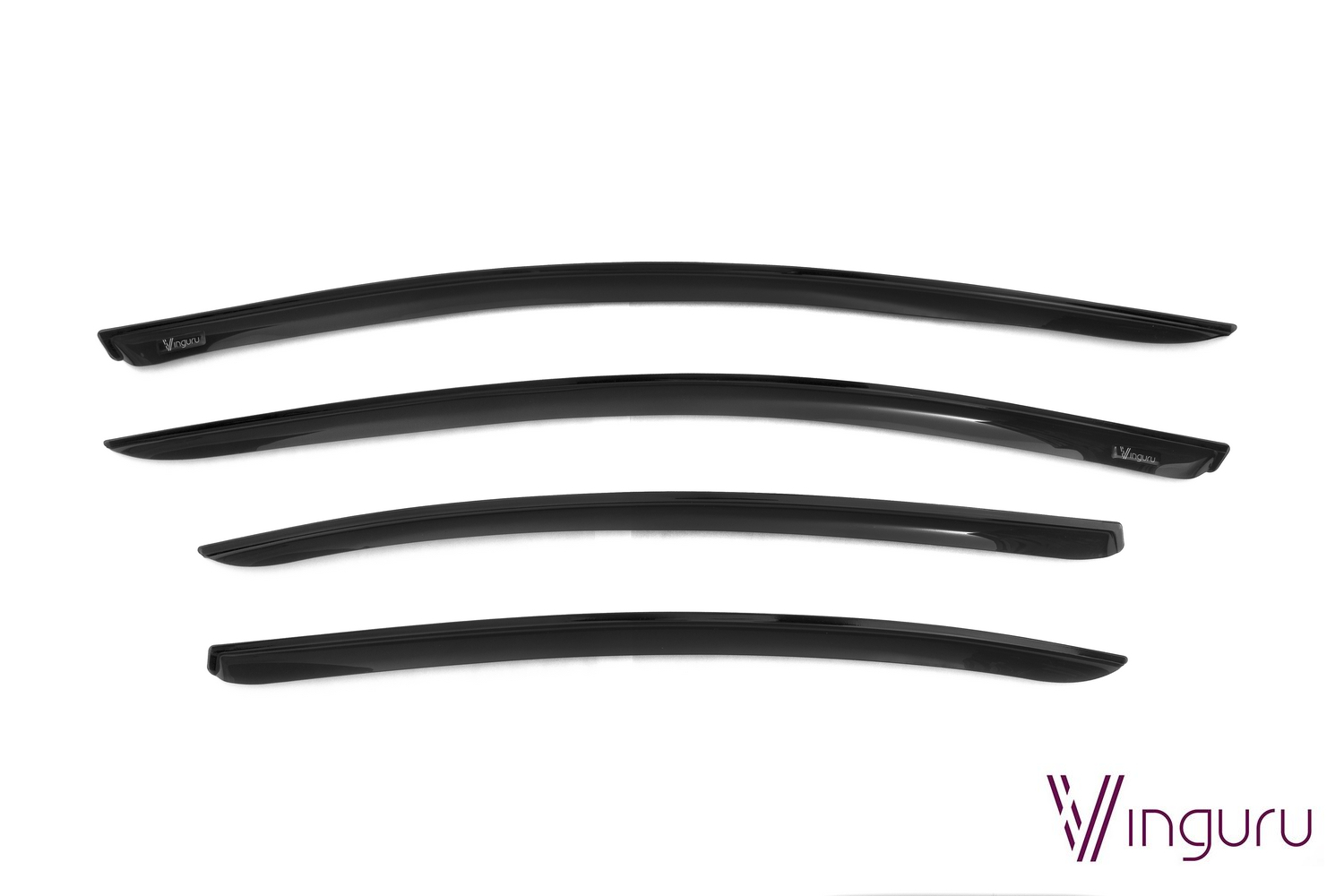 Дефлекторы окон Vinguru VW Passat CC II 2012-2017 /сед/накладные/скотч/к-т 4 шт./акрил / Фольксваген Пассат