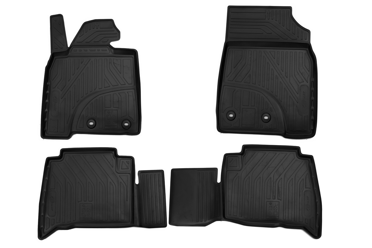 Коврики в салон для TOYOTA Land Cruiser 200, 2015-2021, 4 шт. (ПУ, повышенная износостойкос / Тойота Ленд крузер