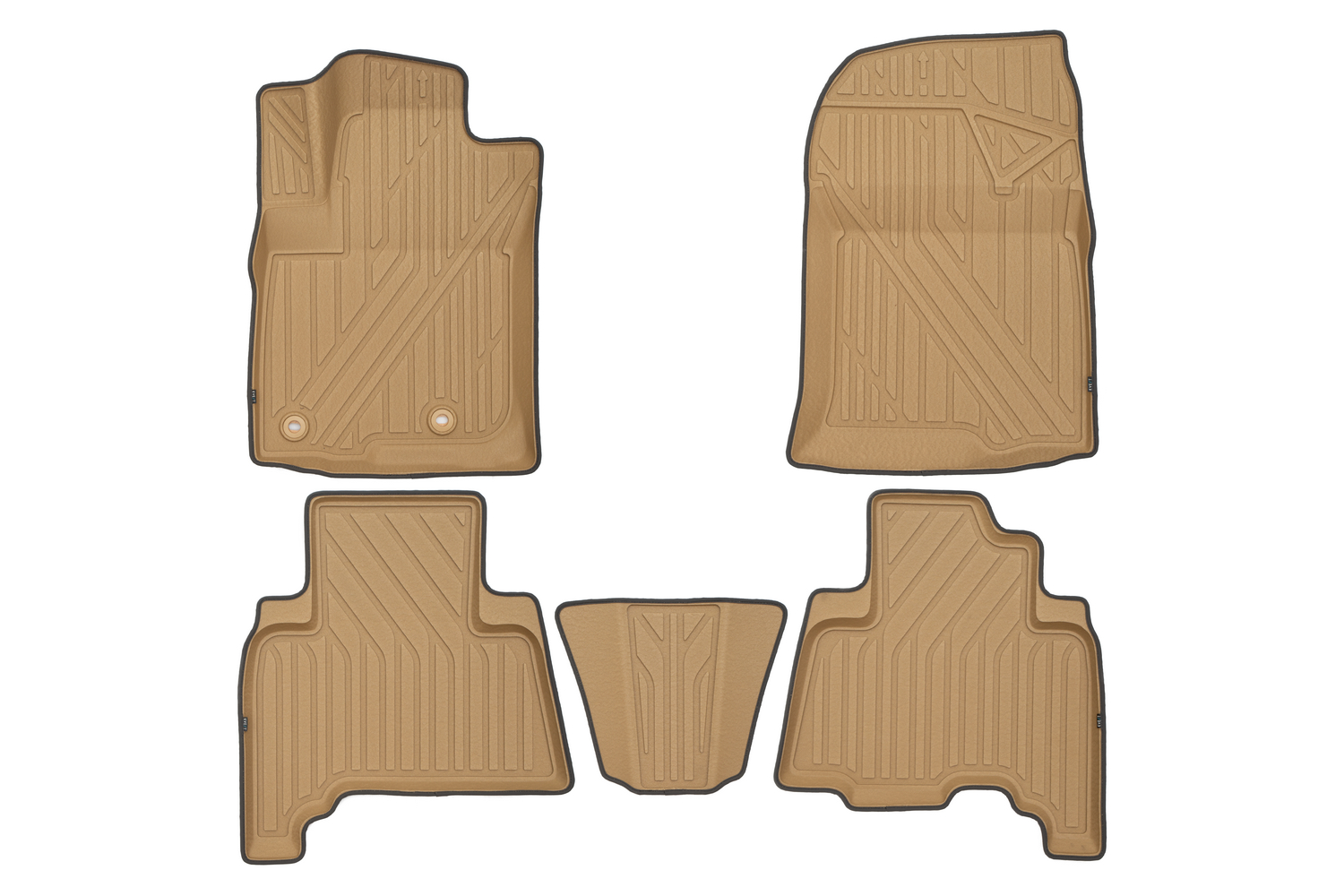 Коврики KVEST 3D в салон для TOYOTA LC-150 Prado, 2013-, 5 шт. (полиуретан, бежевый, черный) / Тойота Ленд крузер прадо