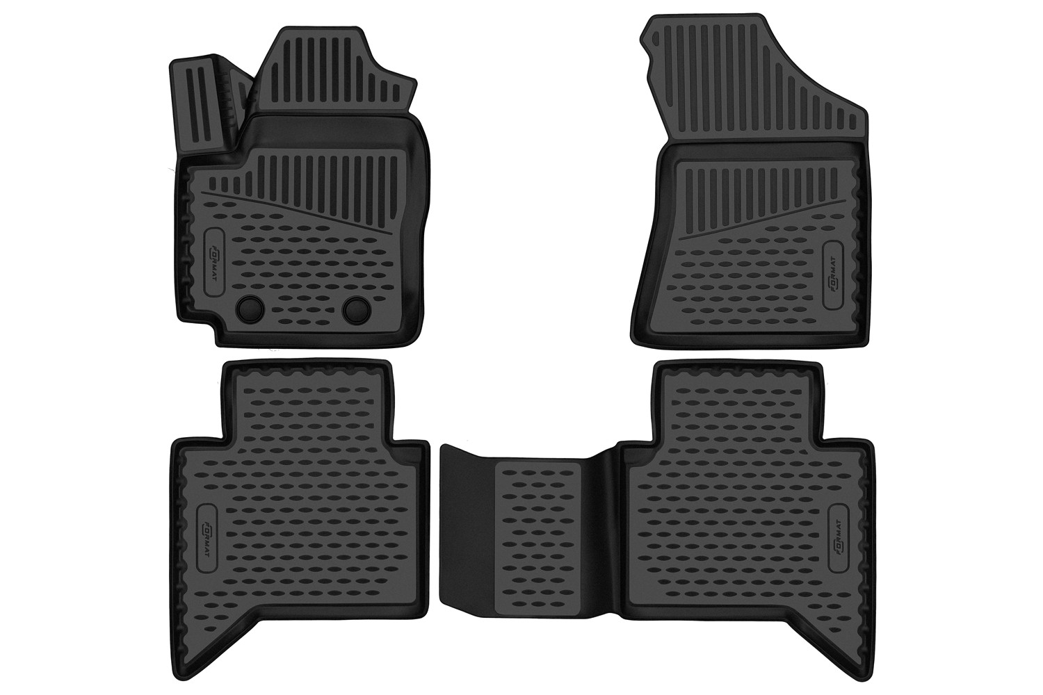 Коврики 3D в салон для CHANGAN Hunter Plus 2023-, Пикап, Двойная кабина, 4шт. (ПУ, повышенная износостойкость) / Чанган Хантер Плюс
