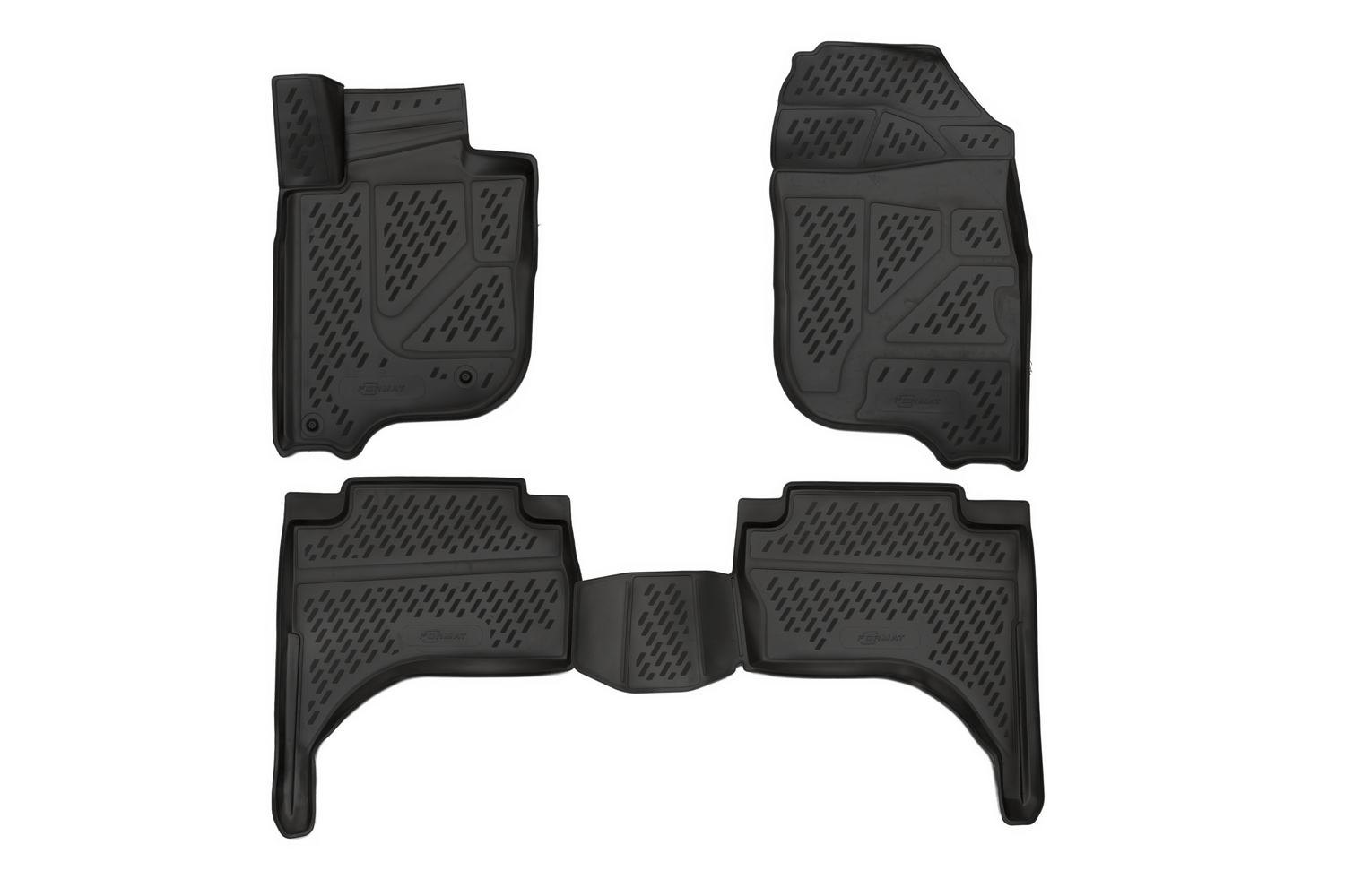 Коврики 3D в салон для MITSUBISHI L200 (V, Vr), 2015-, 4 шт. (ПУ, повышенная износостойкост / Митсубиси Л200