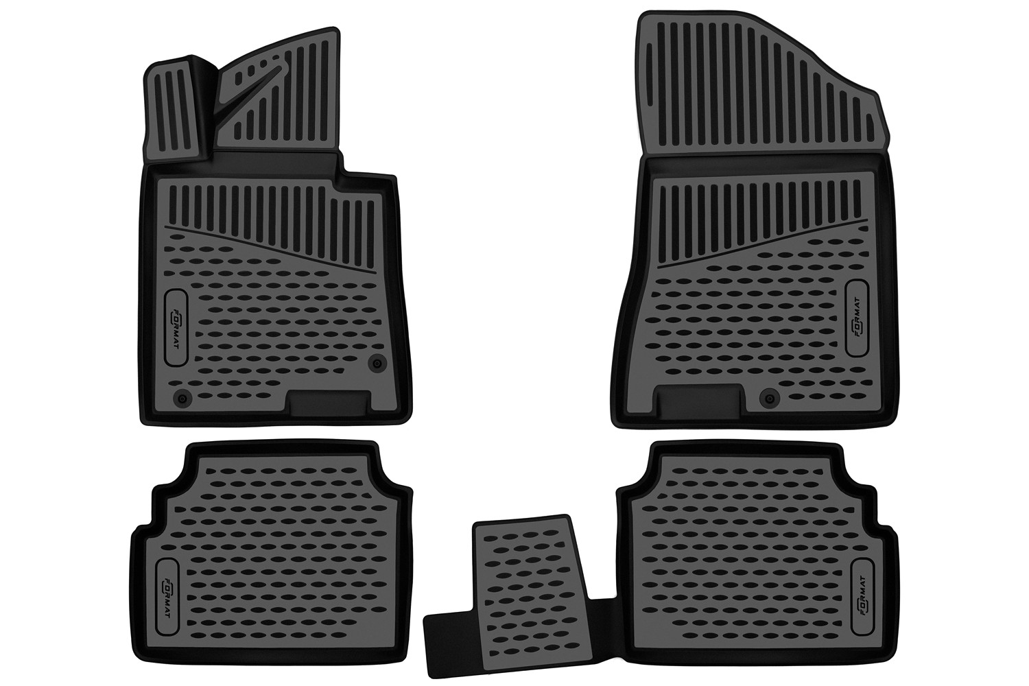 Коврики 3D в салон для KIA K5 (III) 2020-, седан, 4шт. (ПУ, повышенная износостойкость) / Киа К5