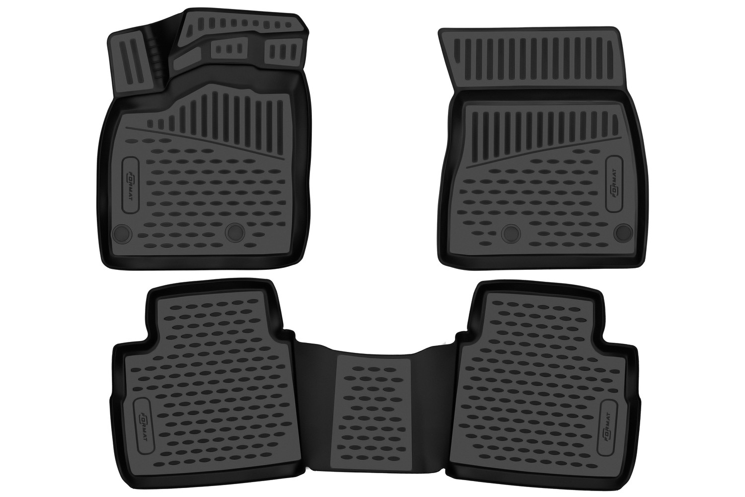 Коврики 3D в салон для NISSAN Rogue 2021-, 3шт. (ПУ, повышенная износостойкость) / Ниссан Рог