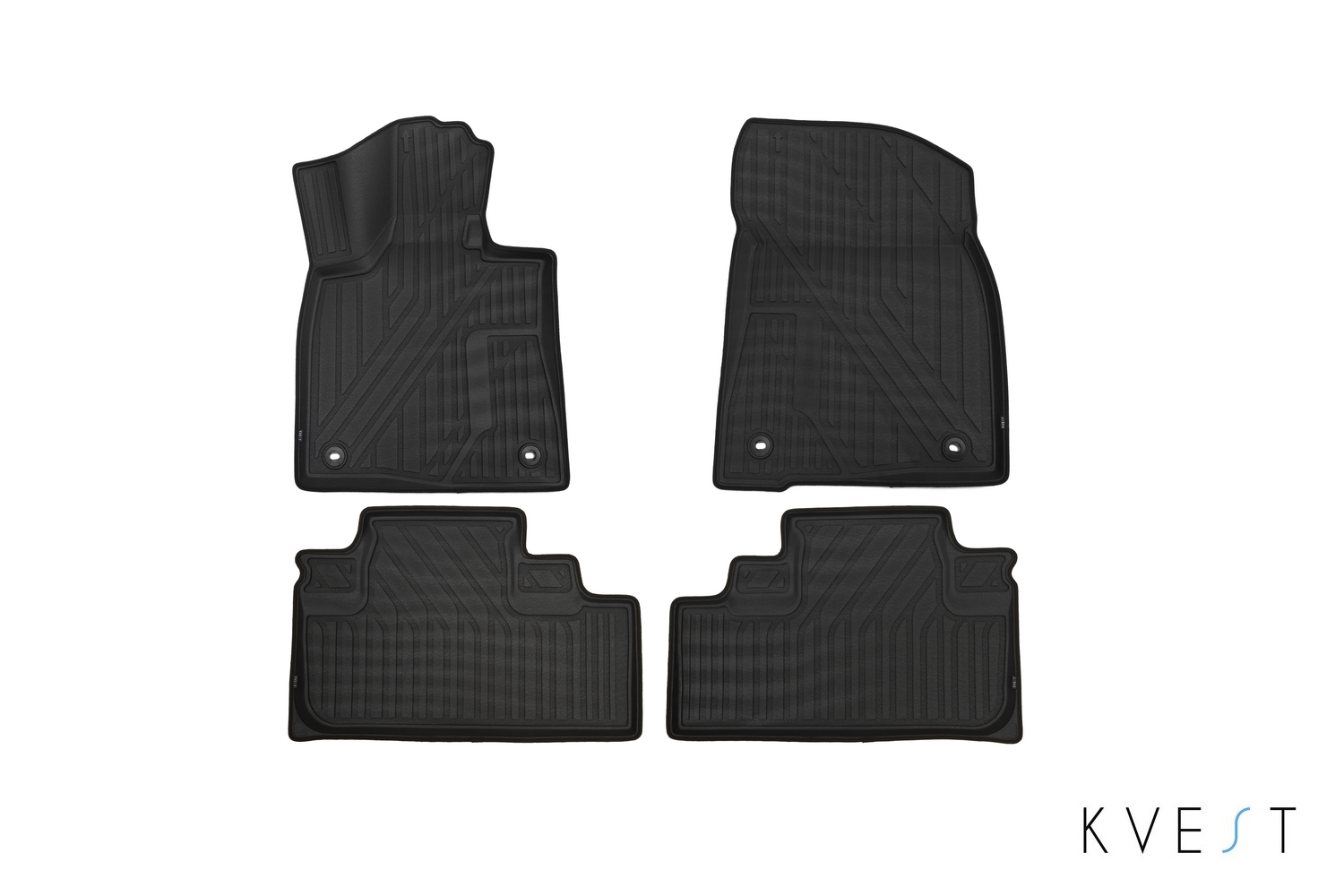 Коврики KVEST 3D в салон для LEXUS RX (IV, IVr), 2015-2019, 2019-, 4 шт. (полиуретан, серый, черный) в коробе / Лексус РХ