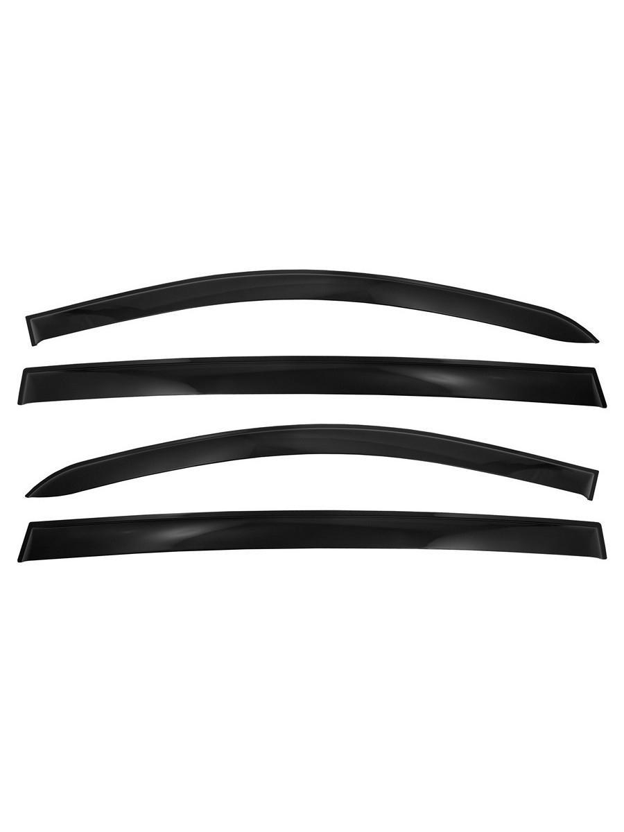 Дефлекторы окон Vinguru RENAULT Sandero 2009-2014 /накладные/скотч/к-т 4 шт./литьевой поликарбонат / Рено Сандеро