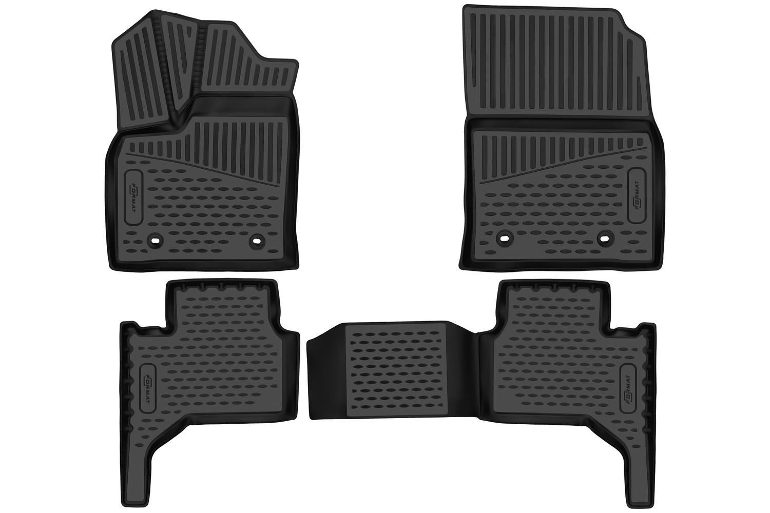 Коврики 3D в салон для TOYOTA Land Cruiser (300 Series) 2021-, Внед, 5 мест, 4шт. (ПУ, повышенная износостойкость) / Тойота Ленд крузер