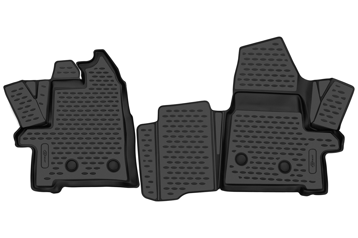 Коврики 3D в салон для FORD Transit 2014-, 2шт. (ПУ, повышенная износостойкость) / Форд Транзит
