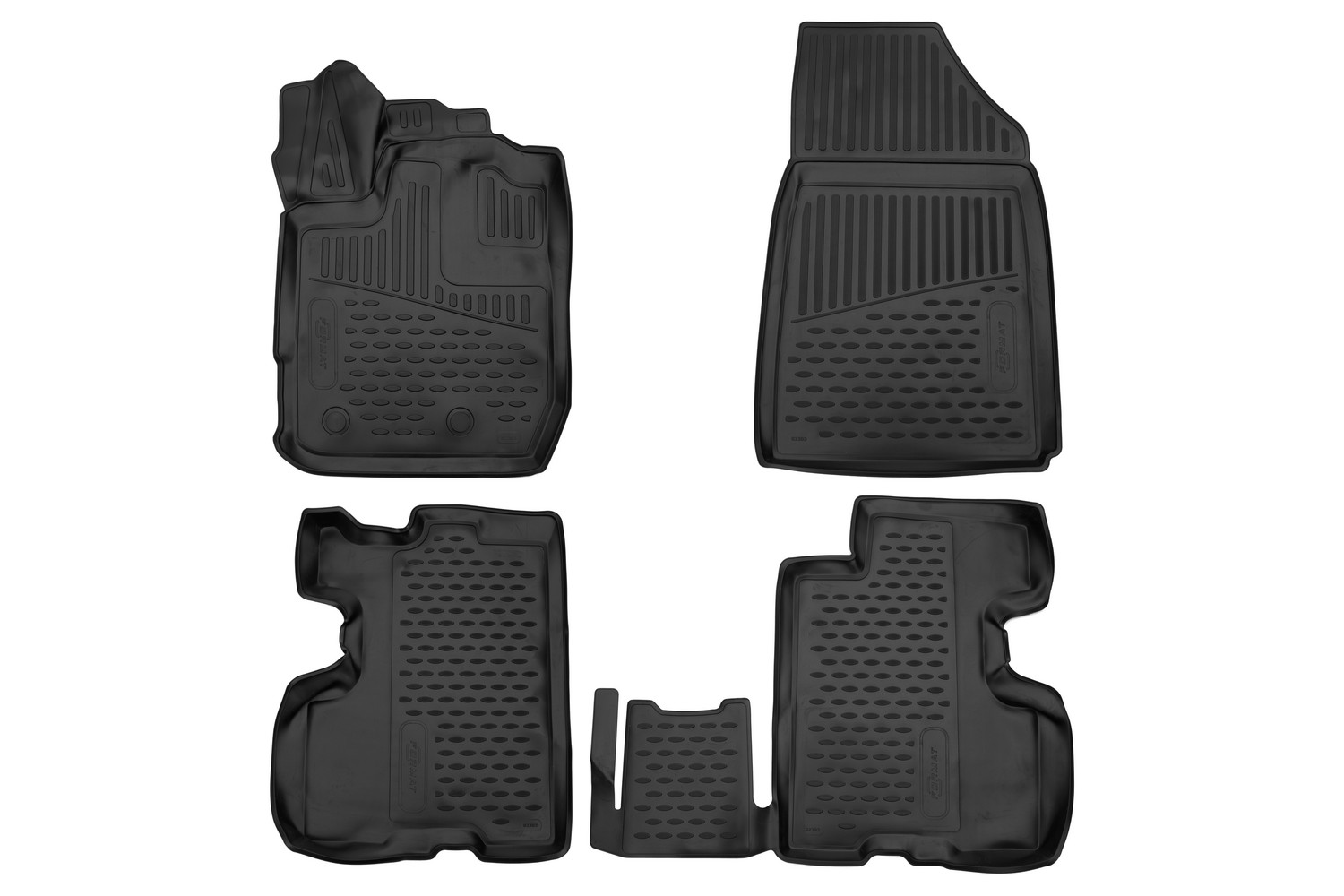 Коврики 3D в салон для RENAULT Arkana, 2019- кроссовер, 4шт. (ПУ, повышенная износостойкость) / Рено Аркана